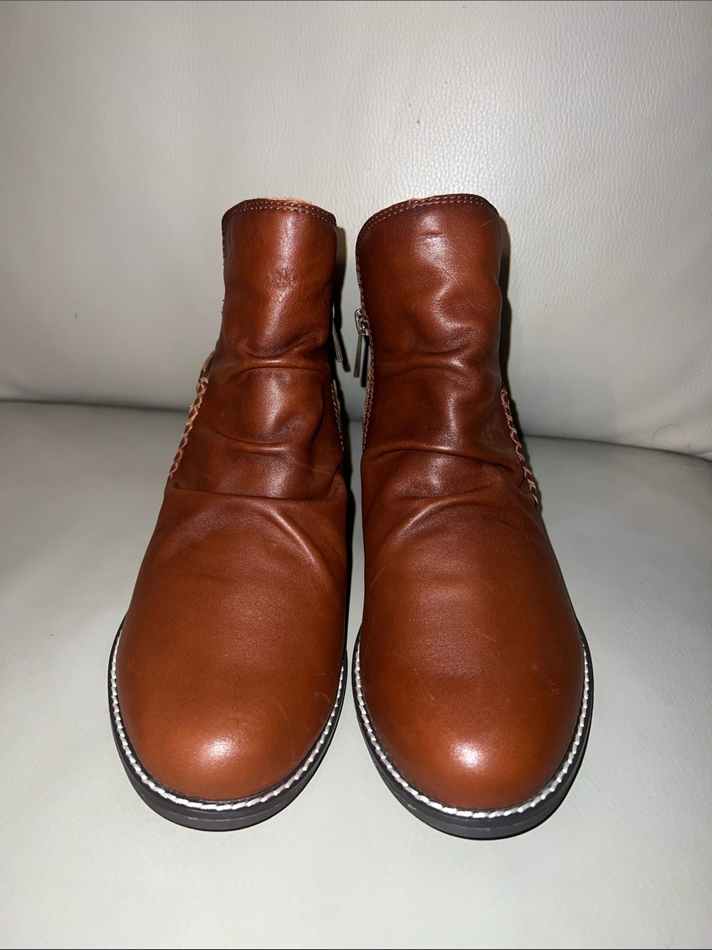 Earth Brown Leather Ankle Boots with Side Buckle - Picture 2 of 7